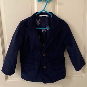 Cat and Jack size 2T velvet blazer navy boys
